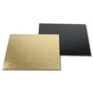 Afbeelding Vierkante Goud Zwarte Taartkarton