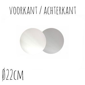 Afbeelding Ronde Wit Zilver Taartonderzetter