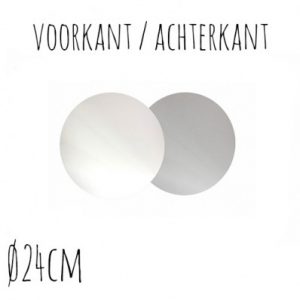 Afbeelding Ronde Wit Zilver Taartonderzetter