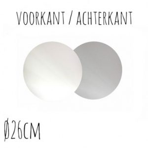 Afbeelding Ronde Wit Zilver Taartonderzetter