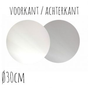Afbeelding Ronde Wit Zilver Taartonderzetter
