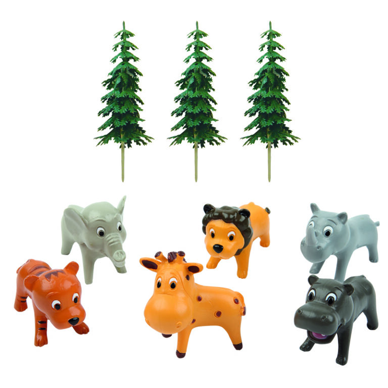 Wilde Dieren Taarttopper Set (9 delig) (Leman)