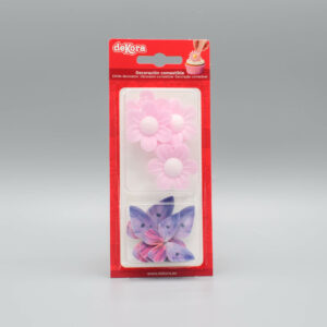 Afbeelding Roze Bloemen en Lila Vlinders Ouwel decoraties