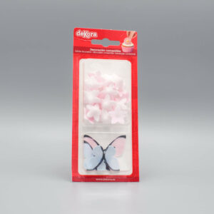 Afbeelding Roze Bloemen en Roze Blauwe Vlinders Ouwel Decoraties