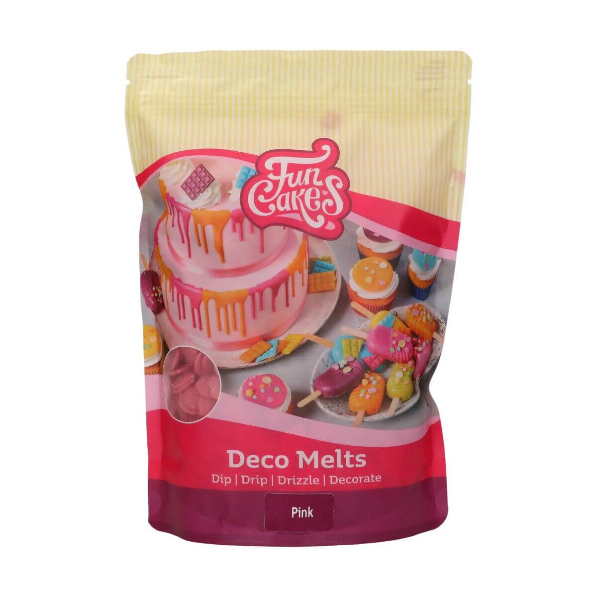 Roze Deco Melts (1kg) (FunCakes) (1) Afbeelding Roze Deco Melts