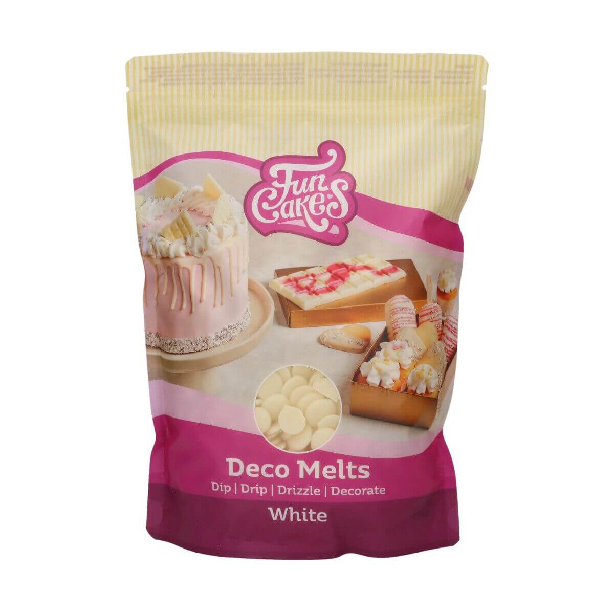 Witte Deco Melts (1kg) (FunCakes) (1) Afbeelding Witte Deco Melts