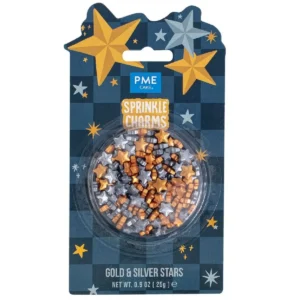 Afbeelding Sterren Goud en Zilver Sprinkle Charms
