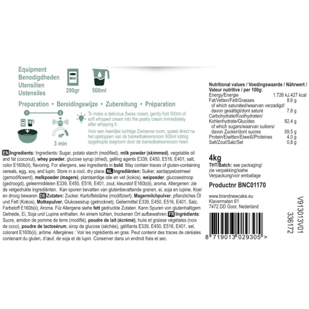 Banketbakkersroom (4kg) (BrandNewCake) 2 Banketbakkersroom Mix (4kg) (BrandNewCake) - Afbeelding 2