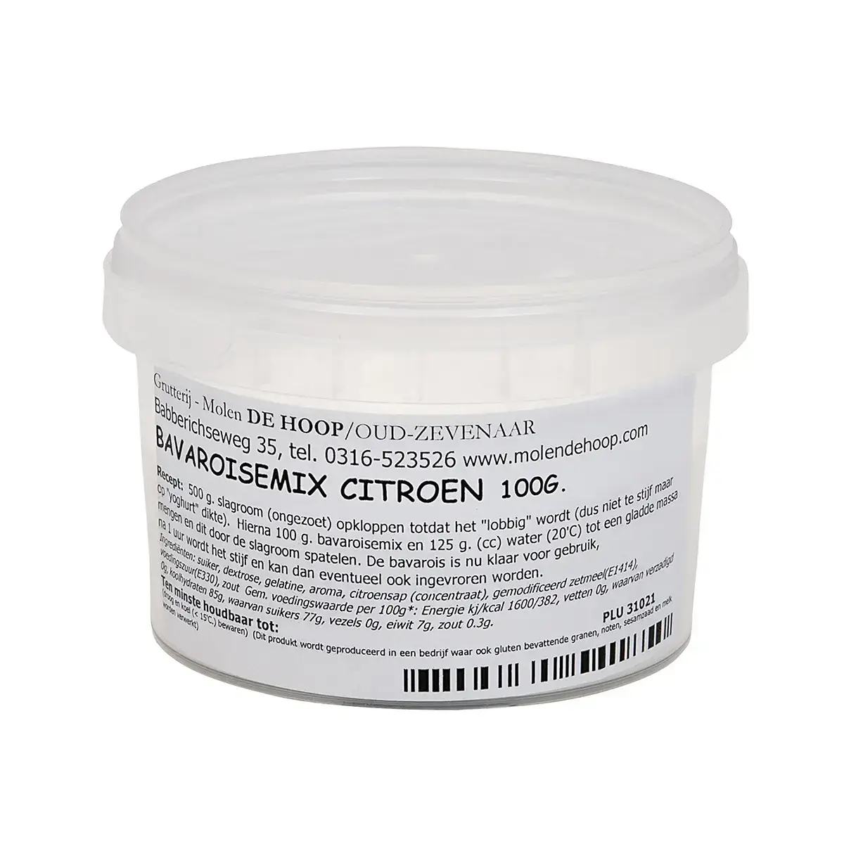 Citroen Bavarois Mix (100g) (Molen de Hoop) 1 Afbeelding Citroen Bavarois Mix