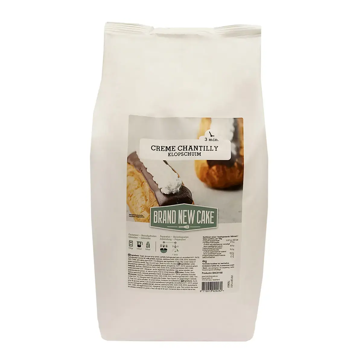 Creme Chantilly (klopschuim) (4kg) (BrandNewCakes) 1 Afbeelding Crème Chantilly Mix