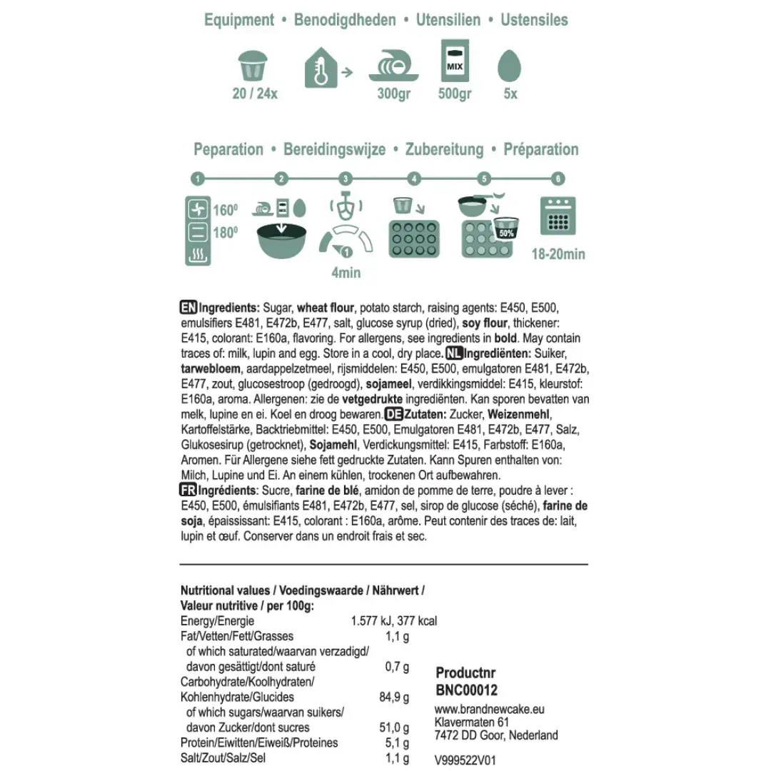 Cupcake Mix (1kg) (BrandNewCake) 2 Cupcake Mix (1kg) (BrandNewCake) - Afbeelding 2
