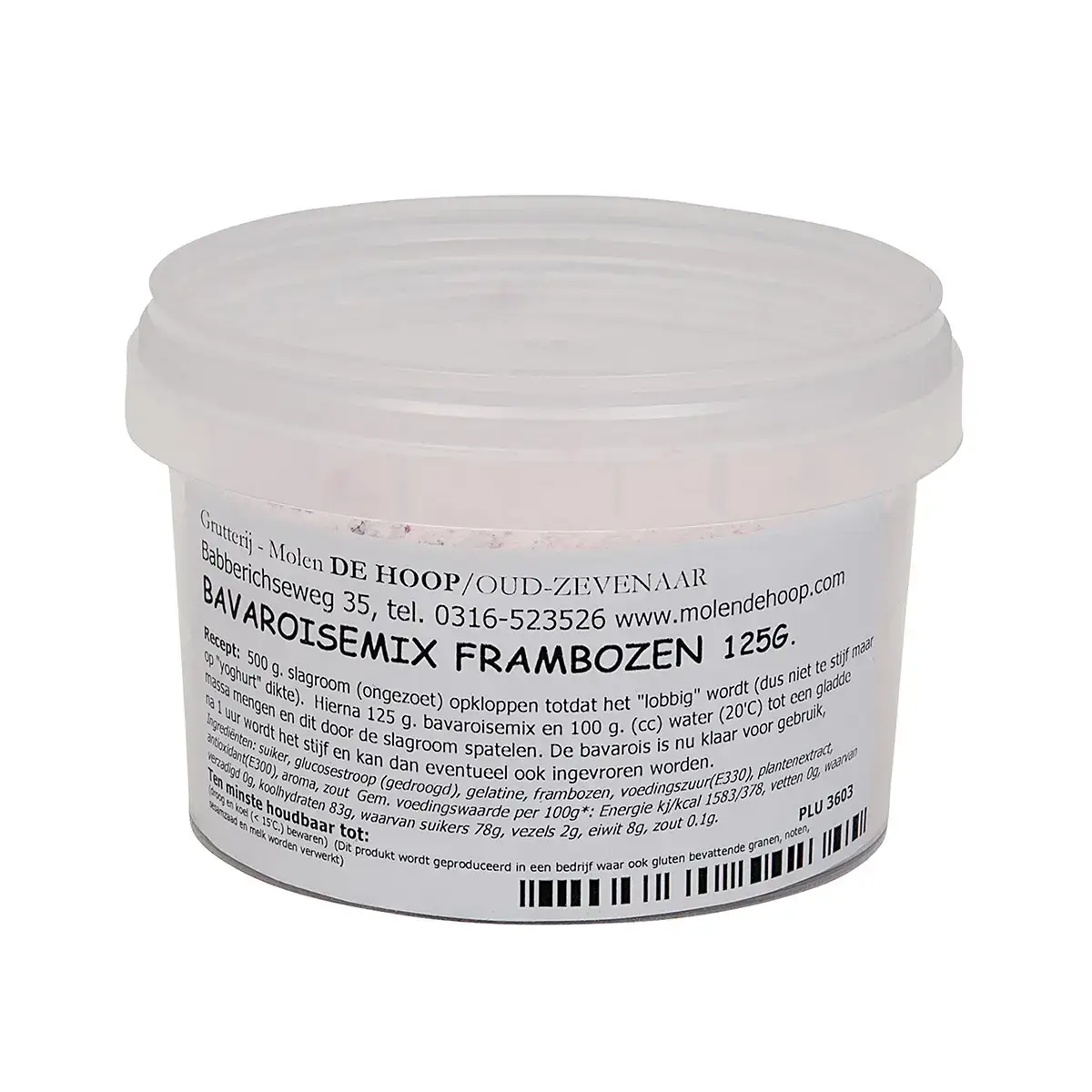 Frambozen Bavarois Mix (125g) (Molen de Hoop) 1 Afbeelding Frambozen Bavarois Mix